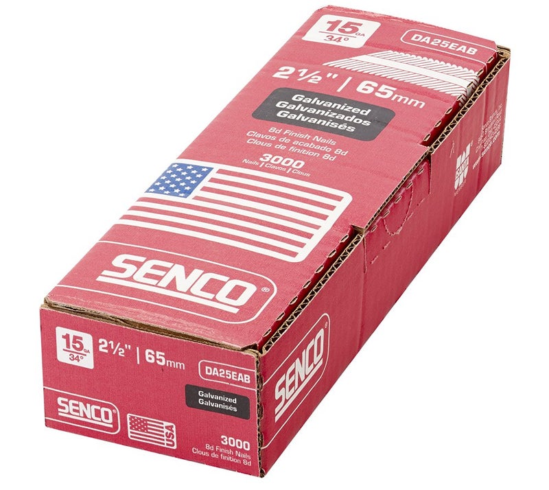 SENCO DA25EAB 15 Gauge by 2-1/2 inch Length Galvanized Finishing Nails, Hardware (3,000 per box) - Image 2